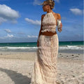 Halter Neck Long Skirt Suit For Women