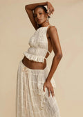 Halter Neck Long Skirt Suit For Women